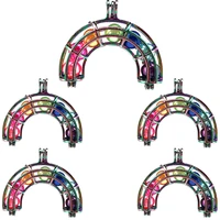 10pcs hot selling rainbow charms pearl cage locket aromatherapy diffuser pendant for gift necklace keychain diy jewelry making