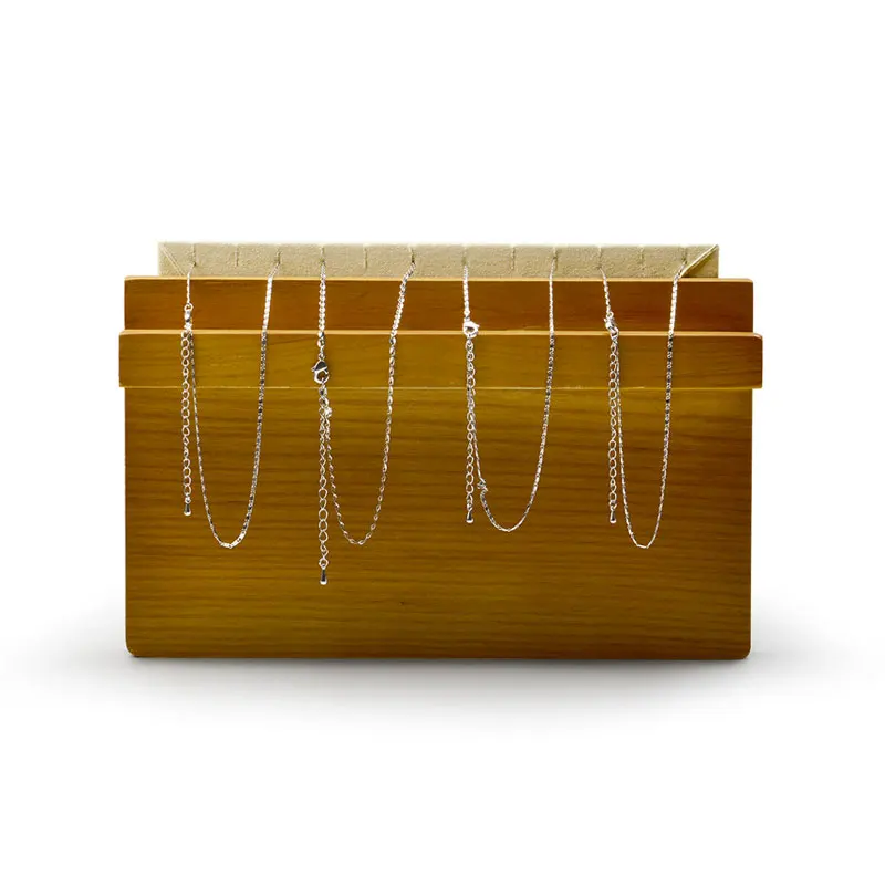 Oirlv Solid Wood Jewelry Display Stand Inclined Necklace Pendant Display Rack For Necklace Organizer Wooden Jewelry Display Rack
