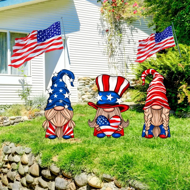 

Yklu215 Cross-Border American Independence Day Holiday Decoration Garden Courtyard Decoration Floor Outlet Outdoor Decorations