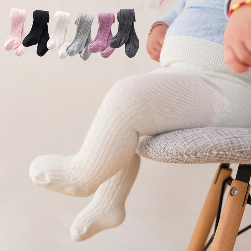 

Spring Autumn Soft Cotton Baby Tights Pantyhose Solid Color White Socks Pants Stockings for Newborn Infant Children Clothes