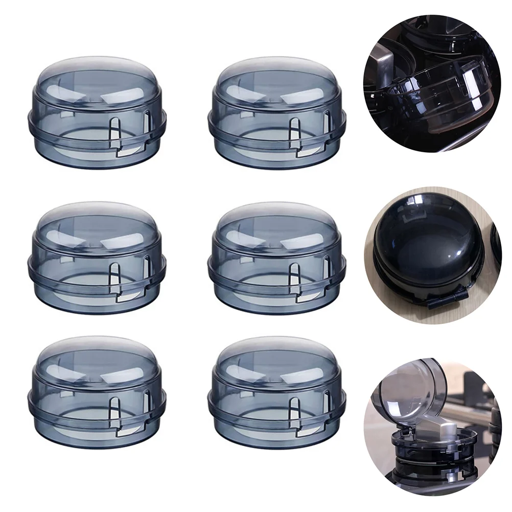 

6 Pcs Switch Cover Home Stove Knob Kitchen Covers Babish Cookware Black Baby Proof Lock Gas Cooker Protector