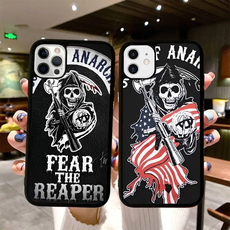 

American TV Sons Of Anarchy Phone Case Silicone PC+TPU Case For iPhone 14 11 12 13 Pro Max 8 7 6 Plus X XR Hard Fundas