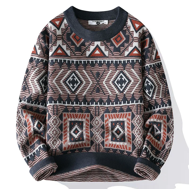 Кашемировый свитер для мужчин модные пуловеры в полоску с круглым вырезом стиле