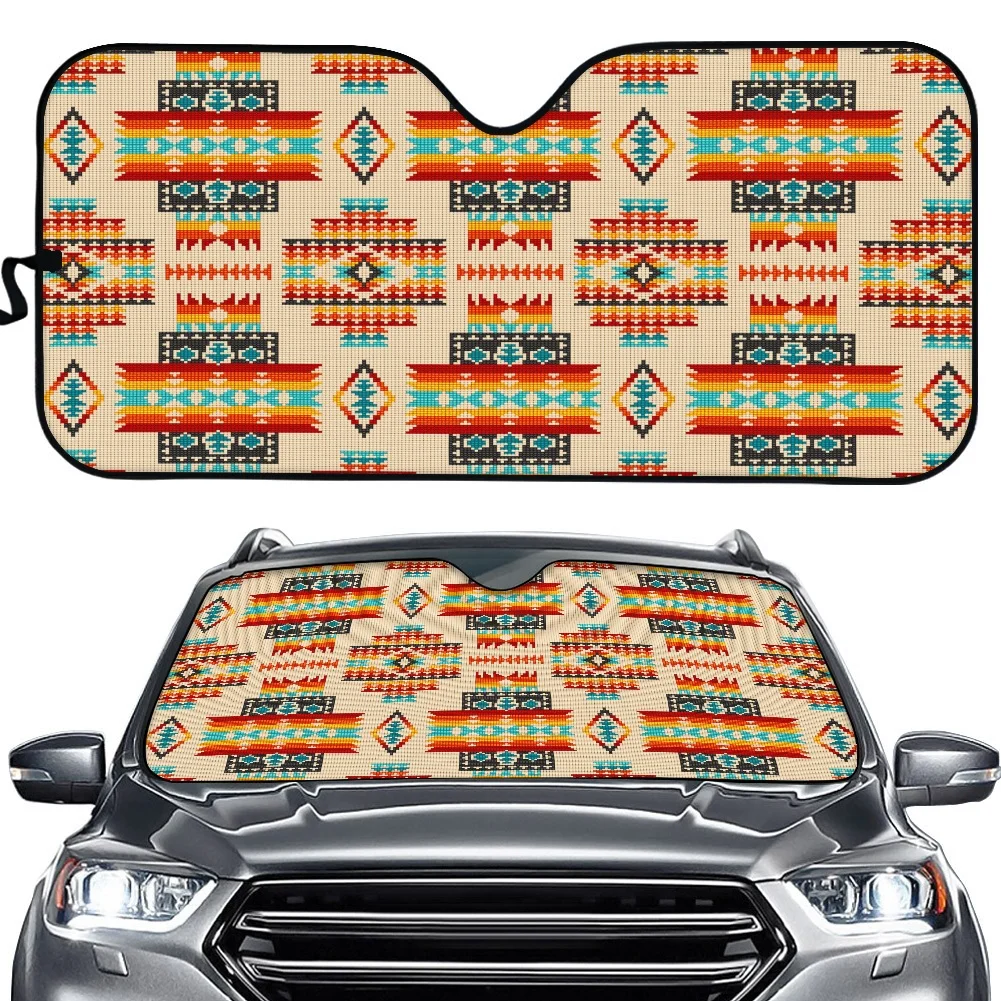 

Auto Sunshade Tribal Aztec Pattern UV and Heat Front Windshield Sunshade Durable Car Accessories Windshield Cars Sun Shade 2022