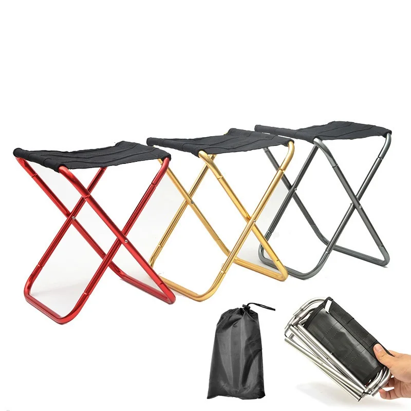 

Folding Stool Outdoor Camping Chair Portable UltraLight Aluminum Alloy Recreational Fishing Bbq Nature Hike Tourist Supplies
