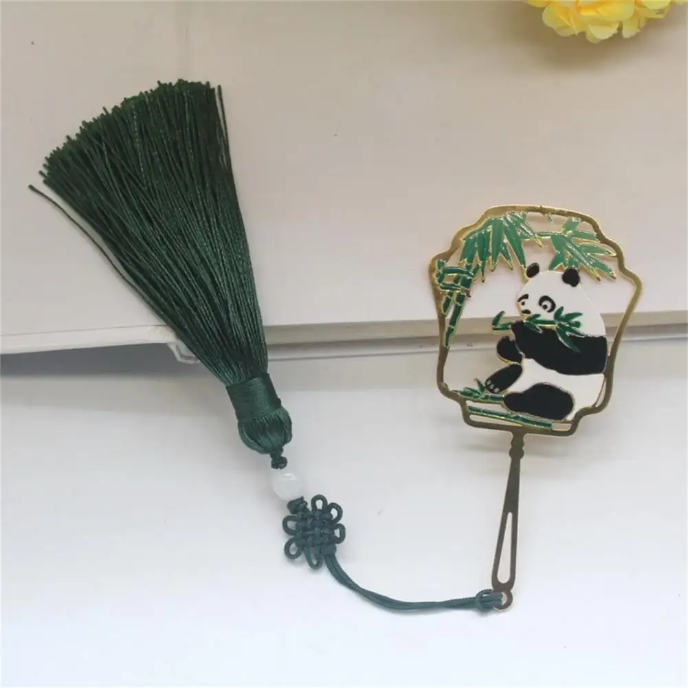 

Good Metal Multipurpose Portion Hollowed-out Chinese Style Retro Bookmark for Students Panda Bookmark Diary Bookmark