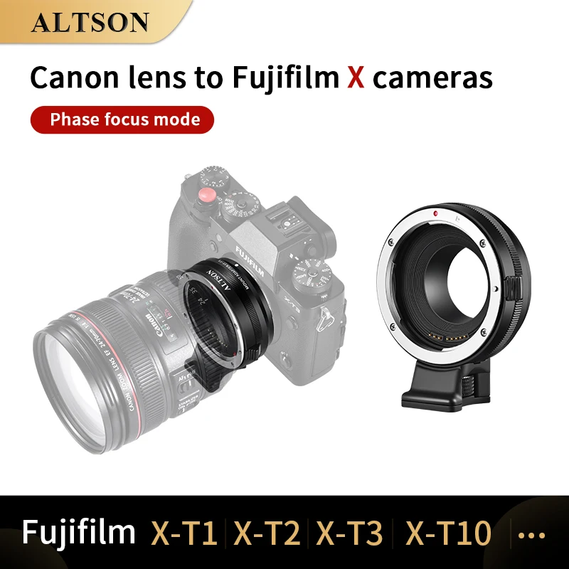 

ALTSON EF-FX Camera Lens Adapter Ring AF Auto Focus for Canon EOS EF EF-S Lens To FUJIFILM X Mount Camera X T1 XT3 XT4 X Pro