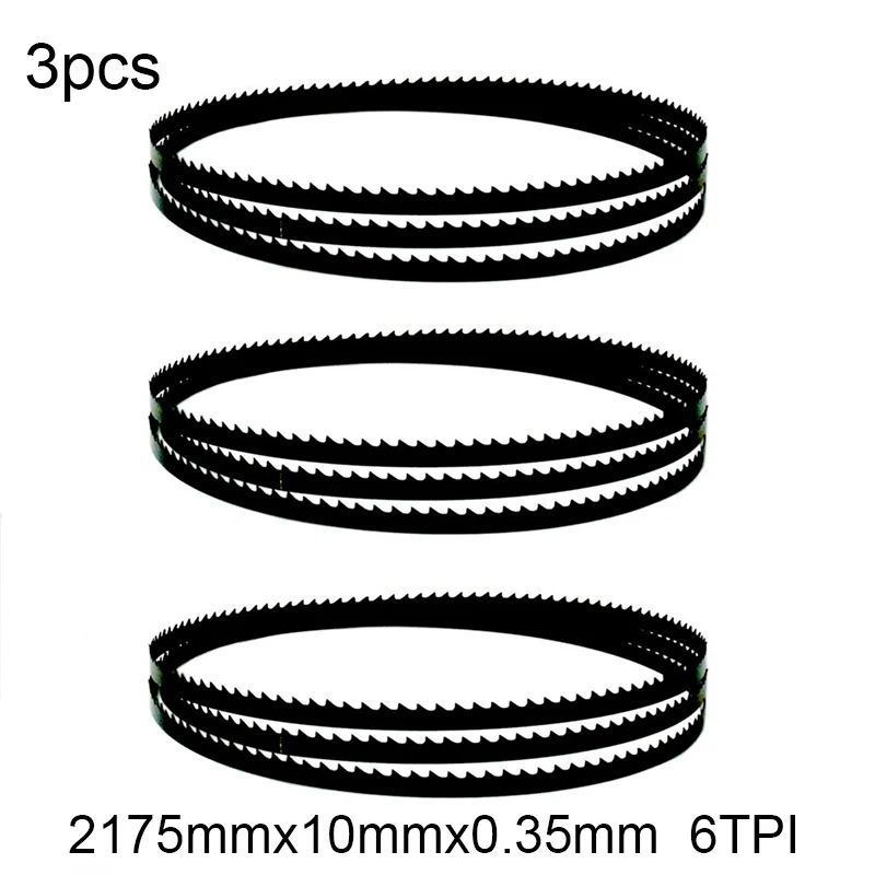 

2175mm Band Saw Blades 2175mmx10mmx0.35mm 6 TPI for Wood Cutting 3pcs