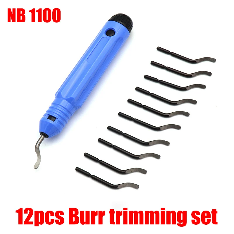 

12pcs Set DIY Edge Cutter NB1100 Deburring Handle for Copper Tube Reamer Tool Parts Trimming Knife Burr Scraper BS1010