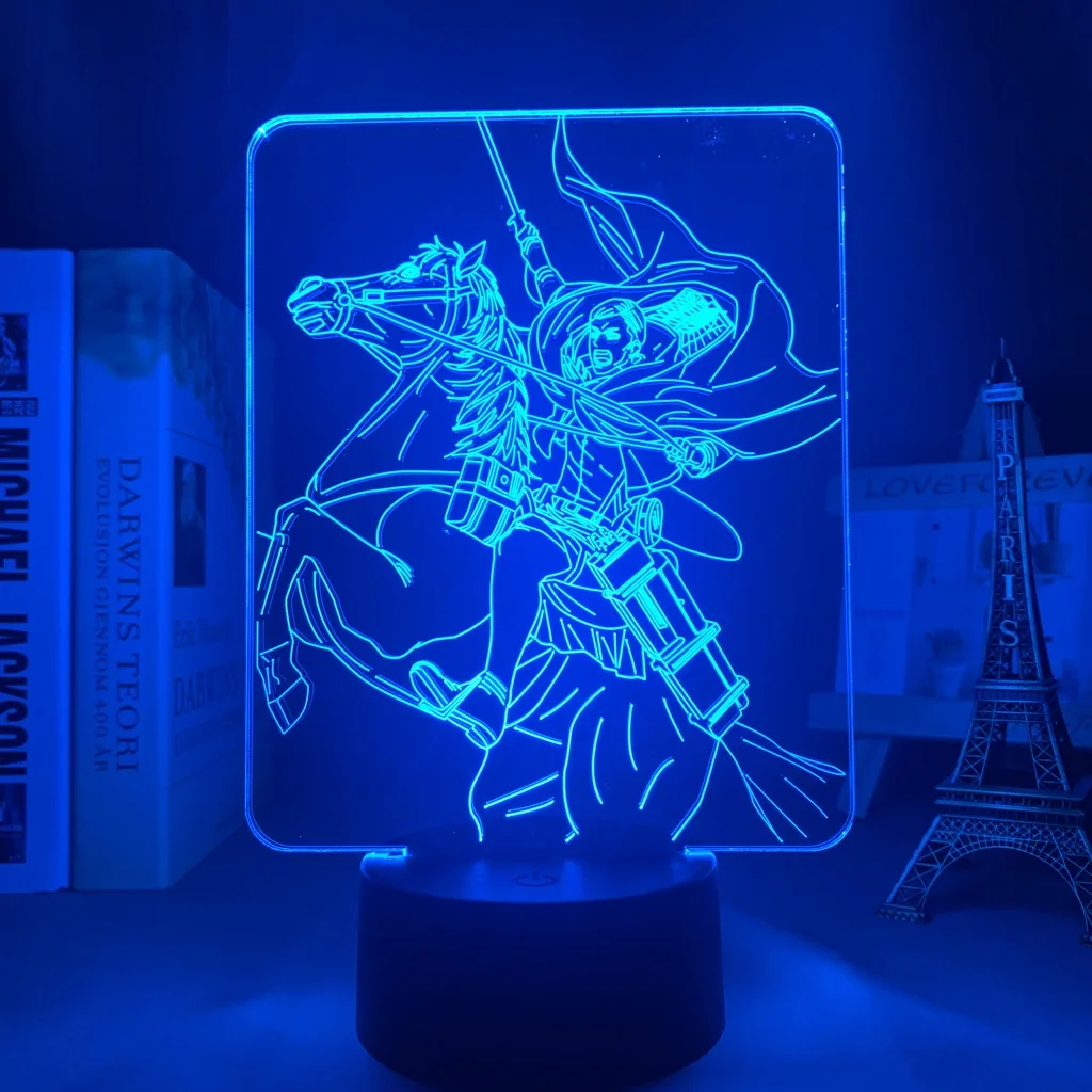 

Аниме атака на Титанов 3d лампа Erwin Smith светильник для спальни украшение подарок для детей Атака на Титанов светодиодный ночсветильник Erwin Smith
