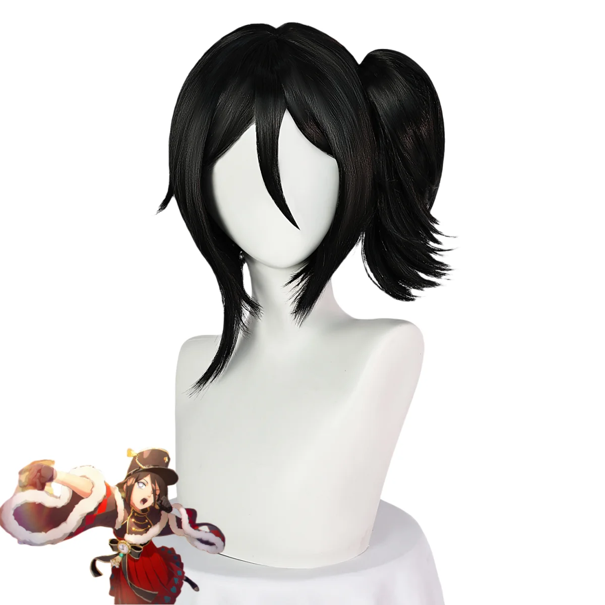 Аниме игра Хьюуга Ханаби Косплей Костюм Зимняя одежда Шаль Красная юбка Парик