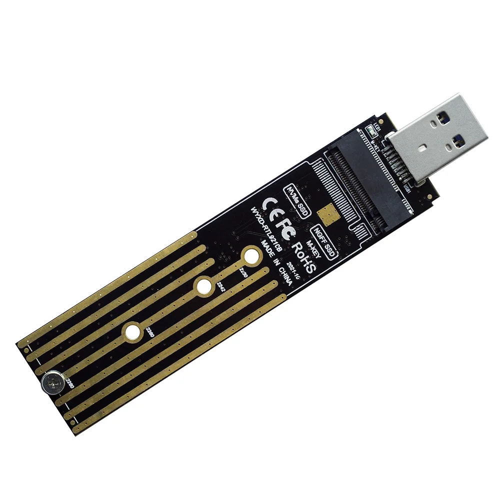 Фото Адаптер SSD M.2 к USB 3.2 GEN2 с двумя протоколами RTL9210B Чип M2 NVME PCI-E/M2 SATA SSD-конвертер для 2230-2280 M2 NVME/SATA SSD №1
