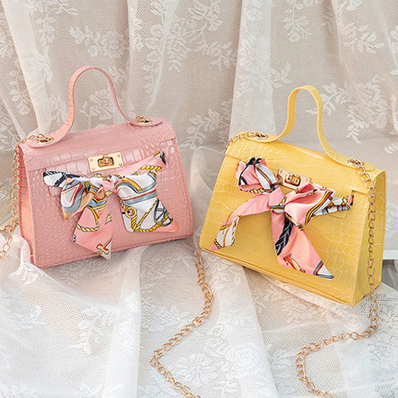 

Luxury Women Shoulder Bag Handle Mini Bags PU Leather Handbags Scarves Design Crossbody Bags Female Crocodile Pattern Totes