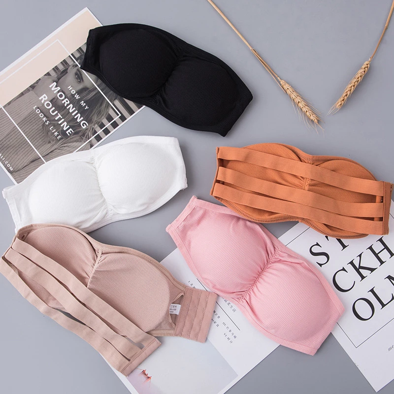 

Seamless Women Tube Tops Strapless Sexy Bra Crop Top Back Closure Bandeau Top Underwear Female Strapless Yoga Sports Bra Top