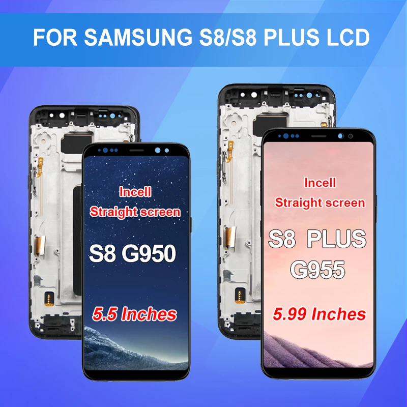 

ЖК-дисплей G955 для Samsung Galaxy S8 Plus, сенсорный экран с дигитайзером для Samsung S8, ЖК-дисплей G950, G950F, G955F в сборе с рамкой, 1 шт.