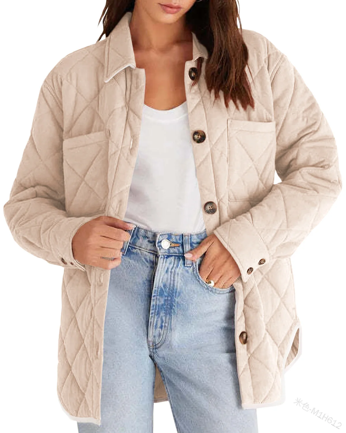 

Осенне-зимняя новая женская ромбовидная одежда с хлопковой подкладкой свободное дизайнерское пальто с лацканами на хлопковой подкладке пальто с длинным рукавом и карманами