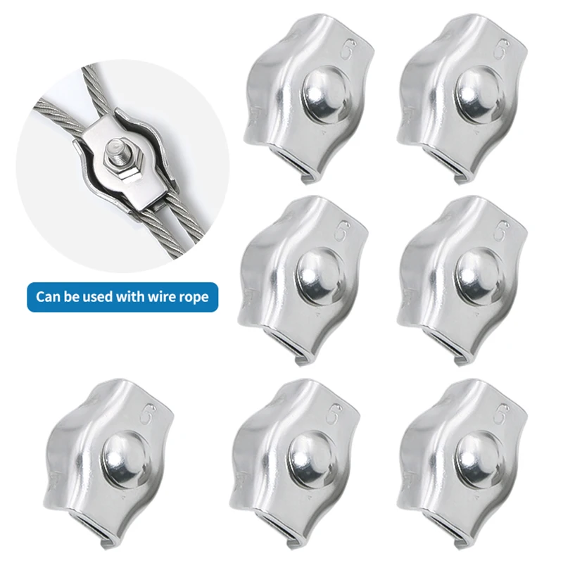 

5-10 штук регулируемых металлических зажимов, зажимы для троса из нержавеющей стали M2-M8, можно повесить фотографировать/горшечные растения, фиксирующие канаты