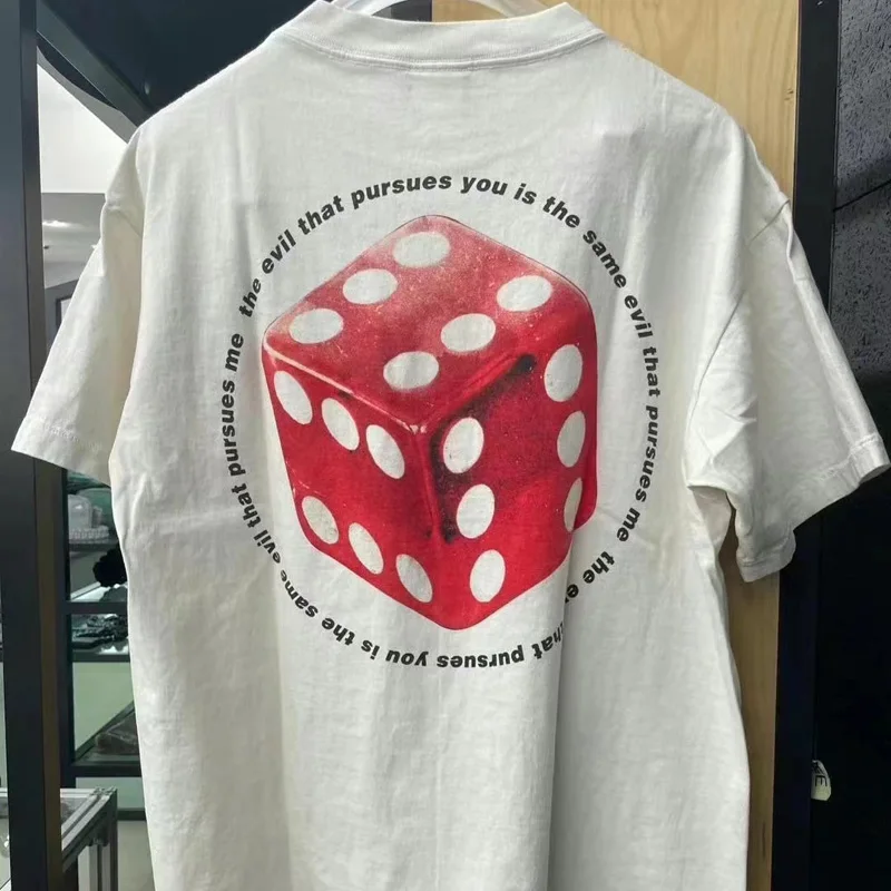 

Saint Michael Wash Do Old T-shirt Broken Damage Letter Logo Vintage Men Women T Shirt Oversize Top Tee