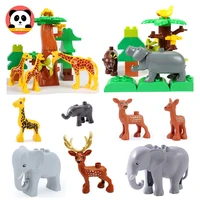 animal spelling big building blocks bear elephant giraffe sheep chicken compatible with duploed educational toys children gift