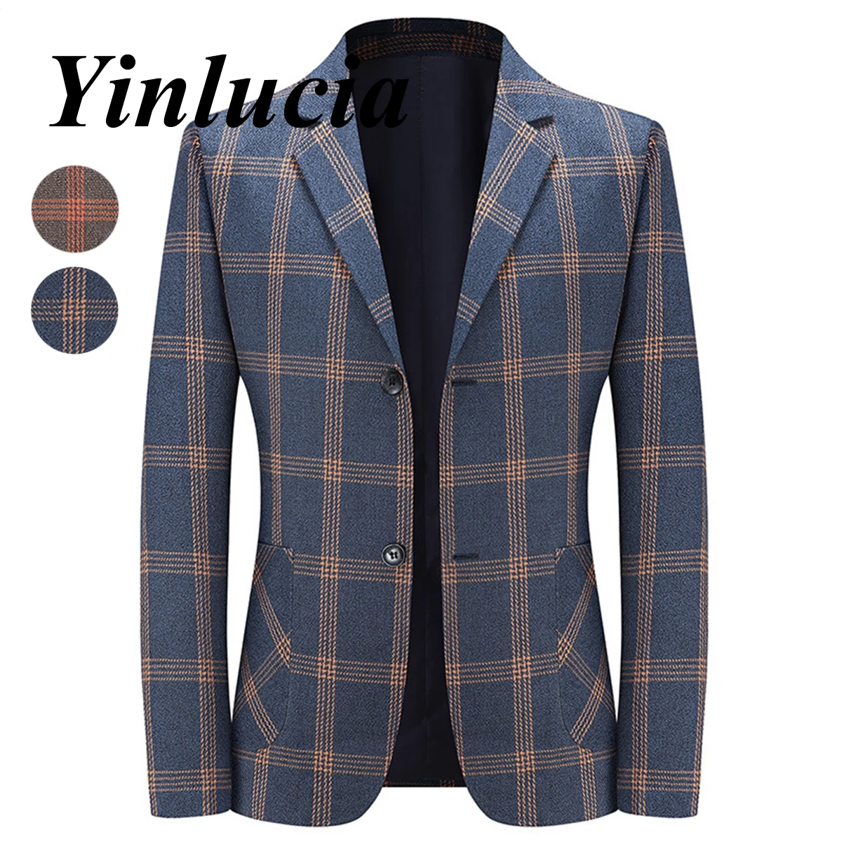 

Blazers Fashion Plaid Suit Jacket Gray Blazer Men Exquisitely Tailored Latest Coat Design Office Business Casual Classic