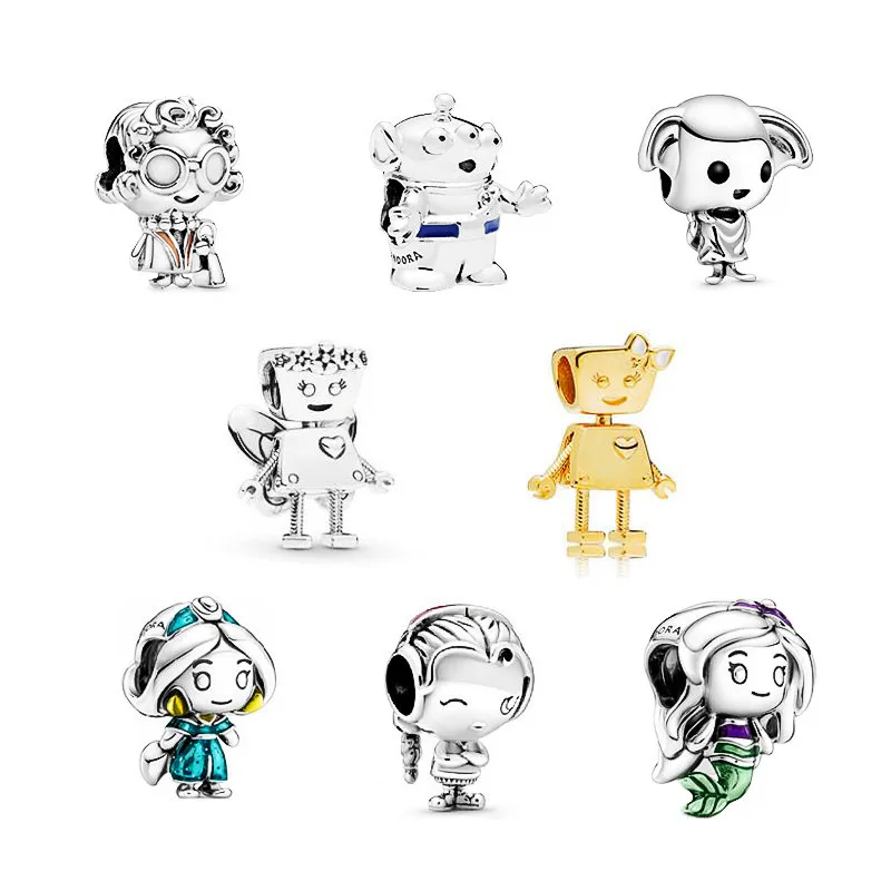 

Совершенно новые оригинальные бусины «робот» из стерлингового серебра 925 пробы с милой бабочкой кулон Классическая мода «сделай сам» Женск...