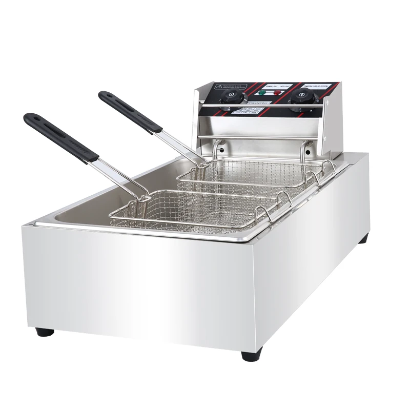 Электрическая Фритюрница 20 л с таймером двойной цилиндр машина для картофеля фри