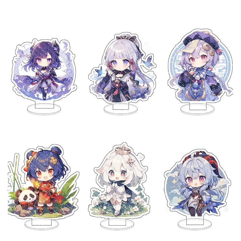 

Anime Genshin Impact Raiden Shogun Cosplay Acrylic Figure Kamisato Ayaka Ganyu Cute Game Stand Desk Decor Fans Collection Gift
