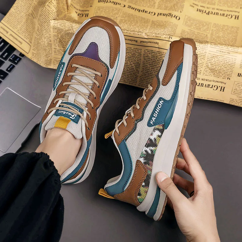 Men's Outdoor Morning Running Mesh Breathable Running Shoes Men's Fashion Leisure Fitness Walking Shoes Sports Running Shoes