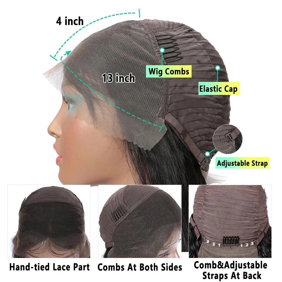 Парик на фронтальной сетке с глубокой волной 18-24 дюйма предварительно выщипанные