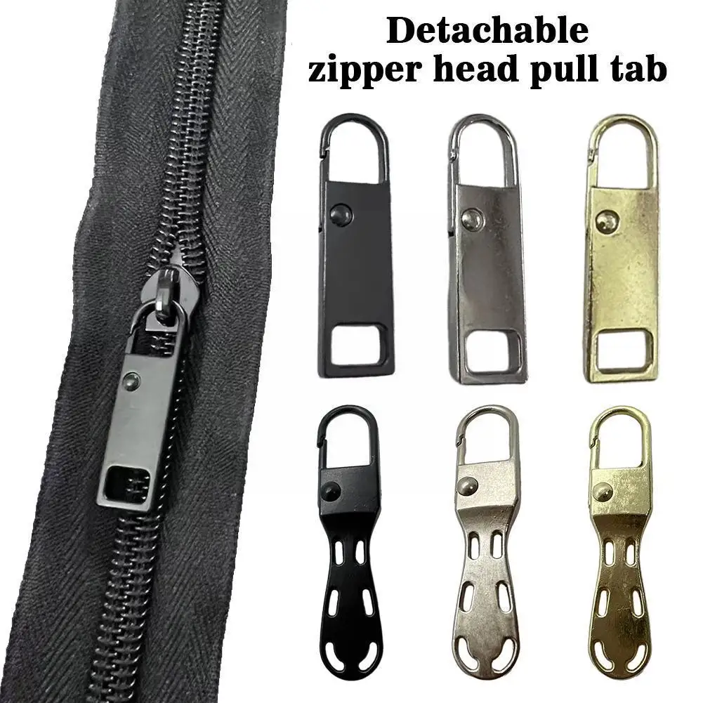 

6pcs Universal Detachable Zipper Puller Replacement Head Handbags Repair Metal Clothes Zipper Zipper Slider Kits Luggage Pu L8P0