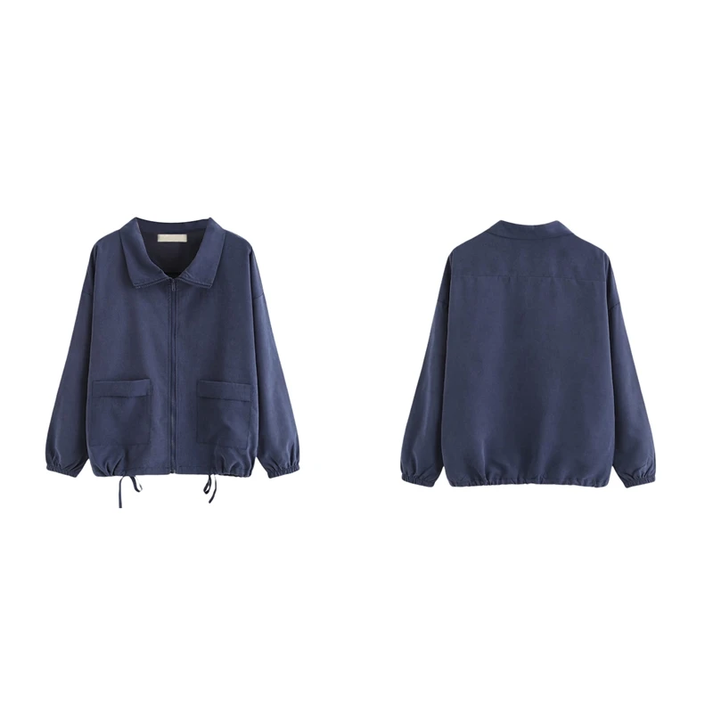 

ASDS-Women's Solid Zip Up Long Sleeve Drawstring Hem Windbreaker Cardigan Coat Sweatshirt Coat