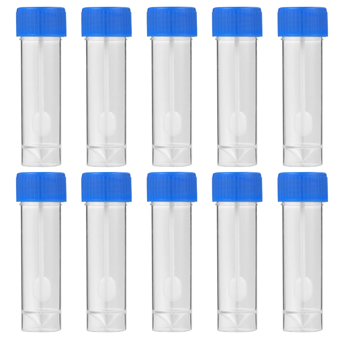 

10 Pcs Plastic Test Tubes Lids Sampling Cup Sample Container Specimen Bottle Urine