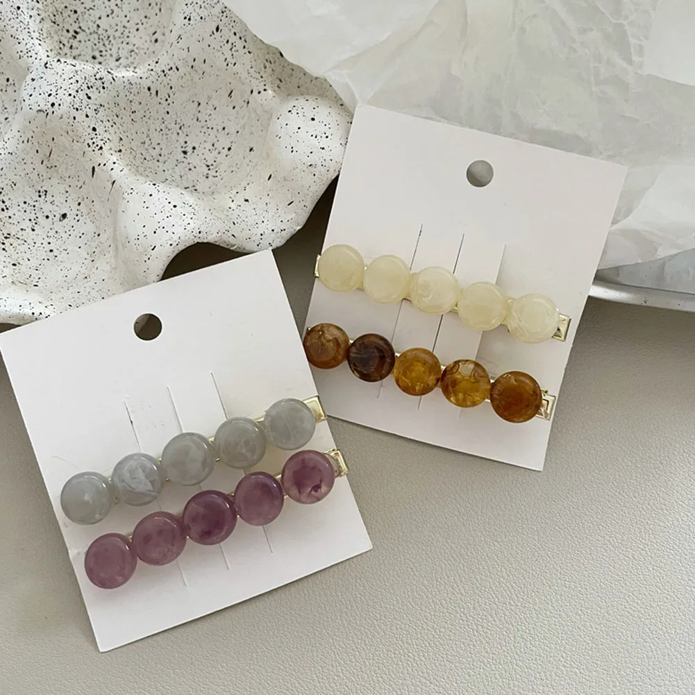 

2Pcs/Set Contrast Color Acrylic Hair Clips Set For Women Retro Geometric Barrettes Hairpin Girl Hair Accessories Fashion Jewelry