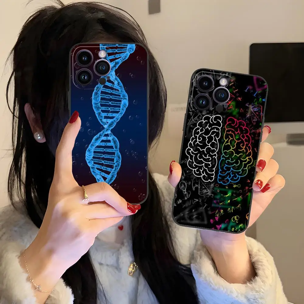 Фото Чехол для телефона с дизайном ДНК и нейронов для iPhone 17 16 15 14 13 12 11 X XR XS 8 7 Air Pro Max Plus Mini, мягкий, из ТПУ, противоударный №3
