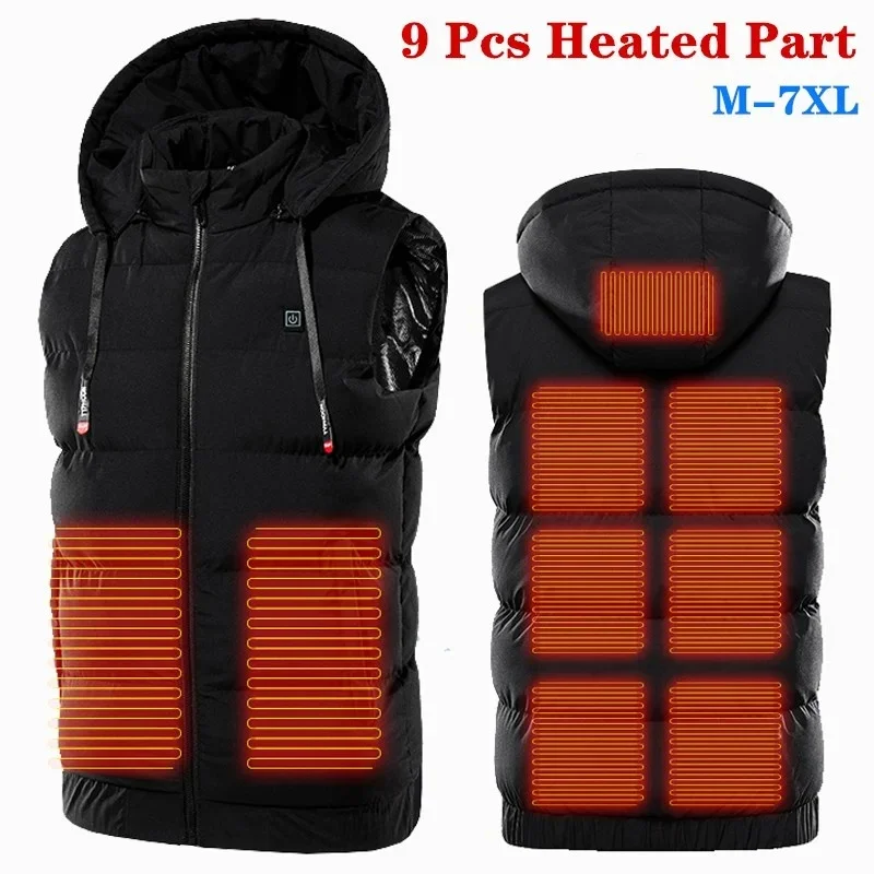 

Fashion USB Heating Vest Men Electric Heated Vest Outdoor Winter Thermal Cloth Feather Camping Hiking Hunting Jacket Vests