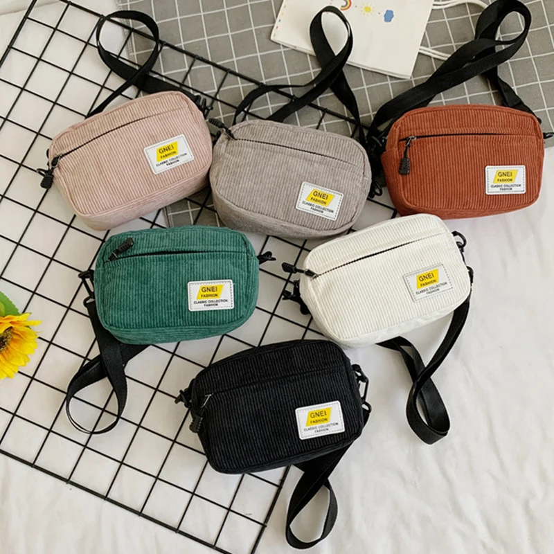 

Women Shoulder Bag Female Small Corduroy Cross Body Bags Ladies Sports Sac Purse Shell Mobile Phone Bag Tote Bags for Women