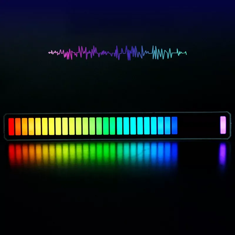 

Pickup Rhythm Lights 32 Bit Led Sound Control Night Lights RGB Rechargeable Tube Desk Lamp Car Room Table Decor