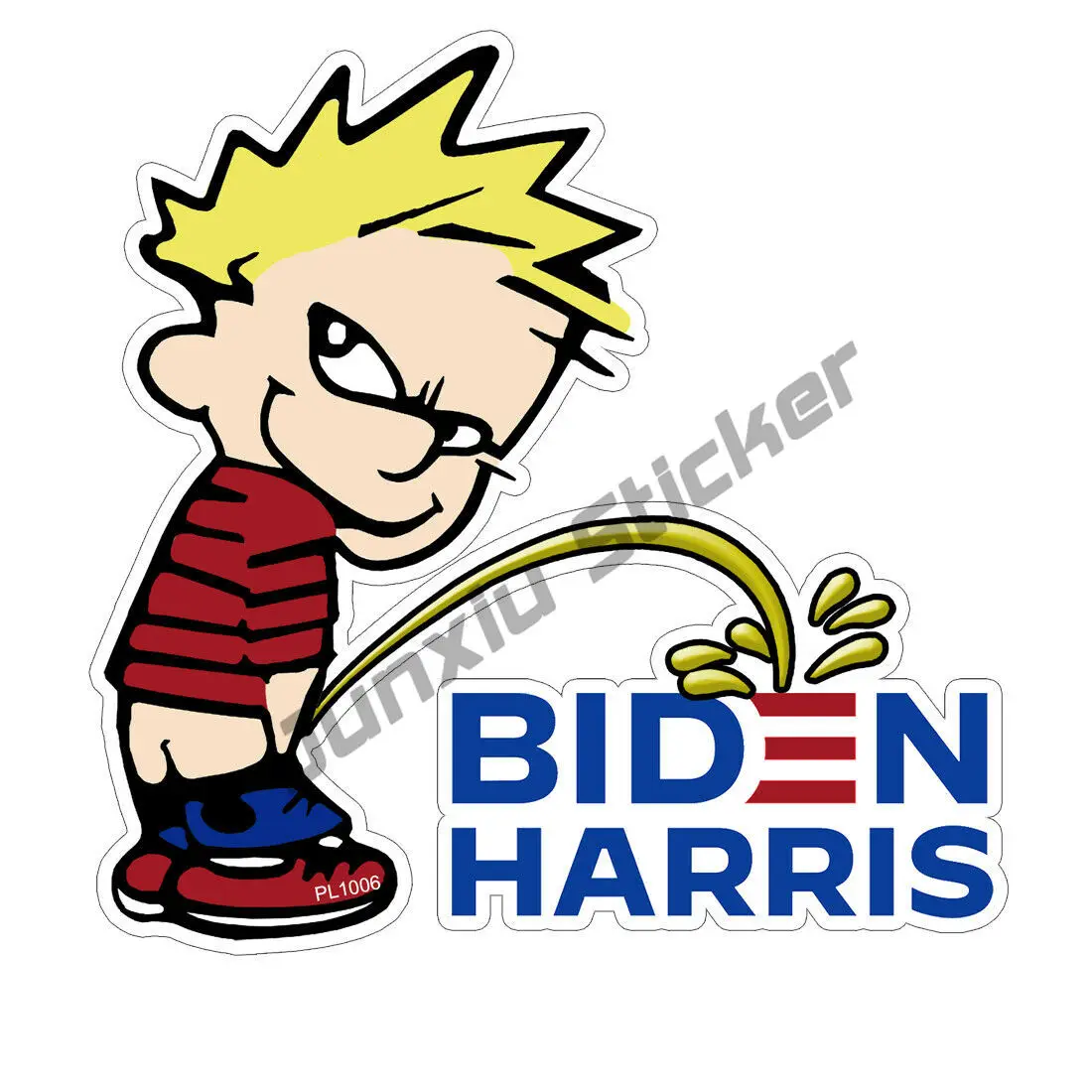 

Calvin Peeing Biden Harris Sticker -Car Truck Vinyl Decal Funny MAGA 2024 JDM Creative cover scratches decal Decor accessories