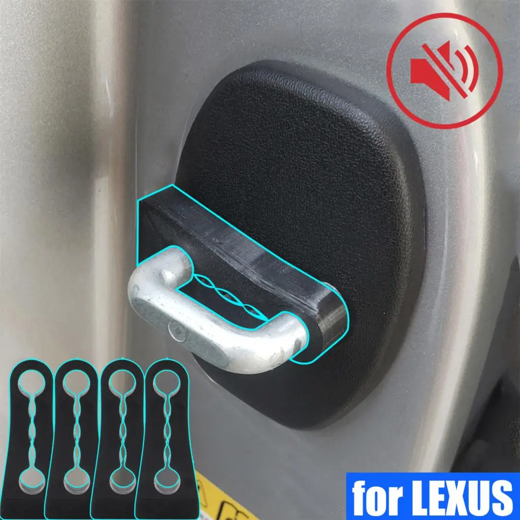 Car Door Lock Deadener Damper Buffer For Lexus NX LX RX IS ES GX Rattling Quiet Noise Deaf Sound Insulation Soundproofing seal 