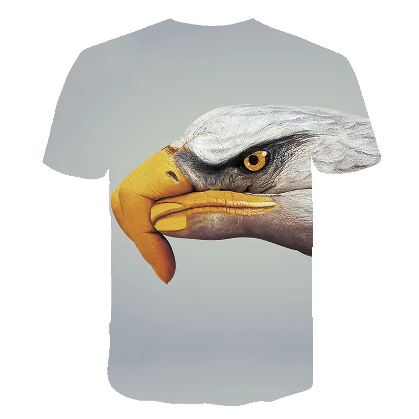 

Men's animal Eagle summer Casual Short Sleeve round neck T-shirt cool 3D printed dress fashion men 2022 new t-shirt