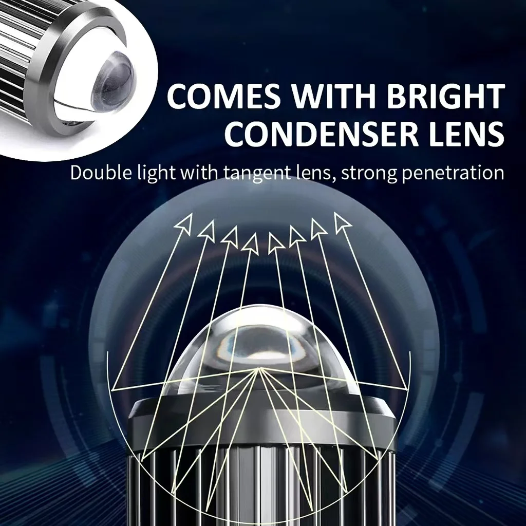 H4 Светодиодные Лампы Для Мотоциклетных Фар 3570 CSP С Белыми Линзами