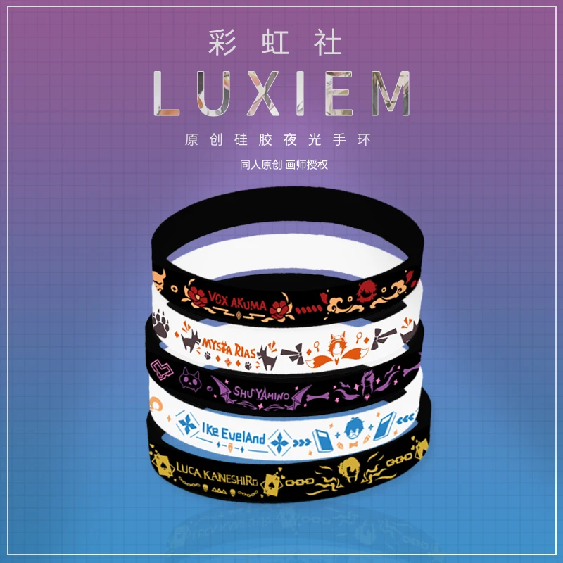 

Anime Game Luxiem Vtb Vox Shu Mysta Ike Luca Silica Gel Bracelet Student Silicone Cartoon Wristband Hand Chain Xmas Gifts
