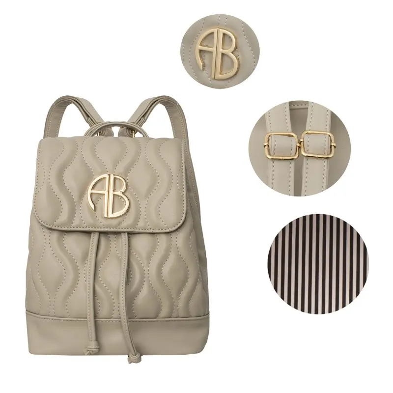 Alexis Bendel Women’s Vegan Leather Quilted Backpack For School And Travel