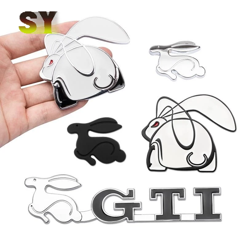 

Devil Rabbit three-dimensional car logo sideways standard rabbit metal label body decoration stickers For Volkswagen Golf GTI