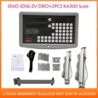 Металлическая 2-осевая цифровая индикация и линейная шкала SDS6-2V SINO KA300 KA500 0,005 мм, кодировщик оптического стекла для токарного станка, фрезерного станка