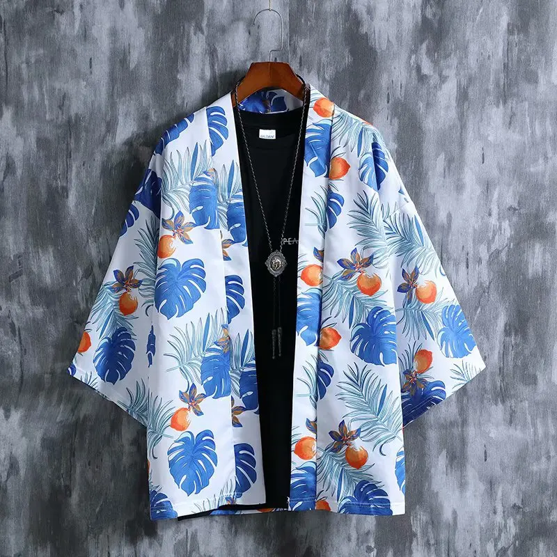 

Chinese Style Rayon Couple Kimono Robe Half Sleeve Print Thin Home Bathrobe Summer New Cardigan Men S-XXL Retro Shirts