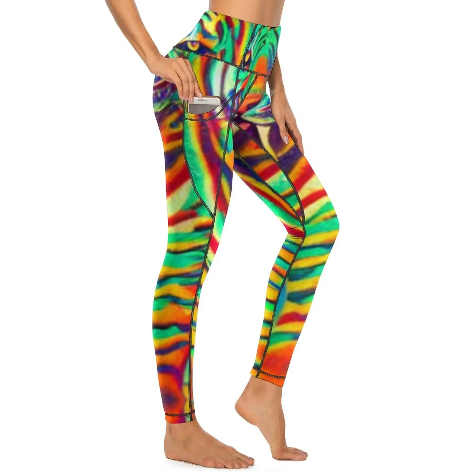 

African Tiger Print Leggings Animal Fitness Yoga Pants Female High Waist Fashion Leggins Sexy Quick-Dry Custom Sport Legging