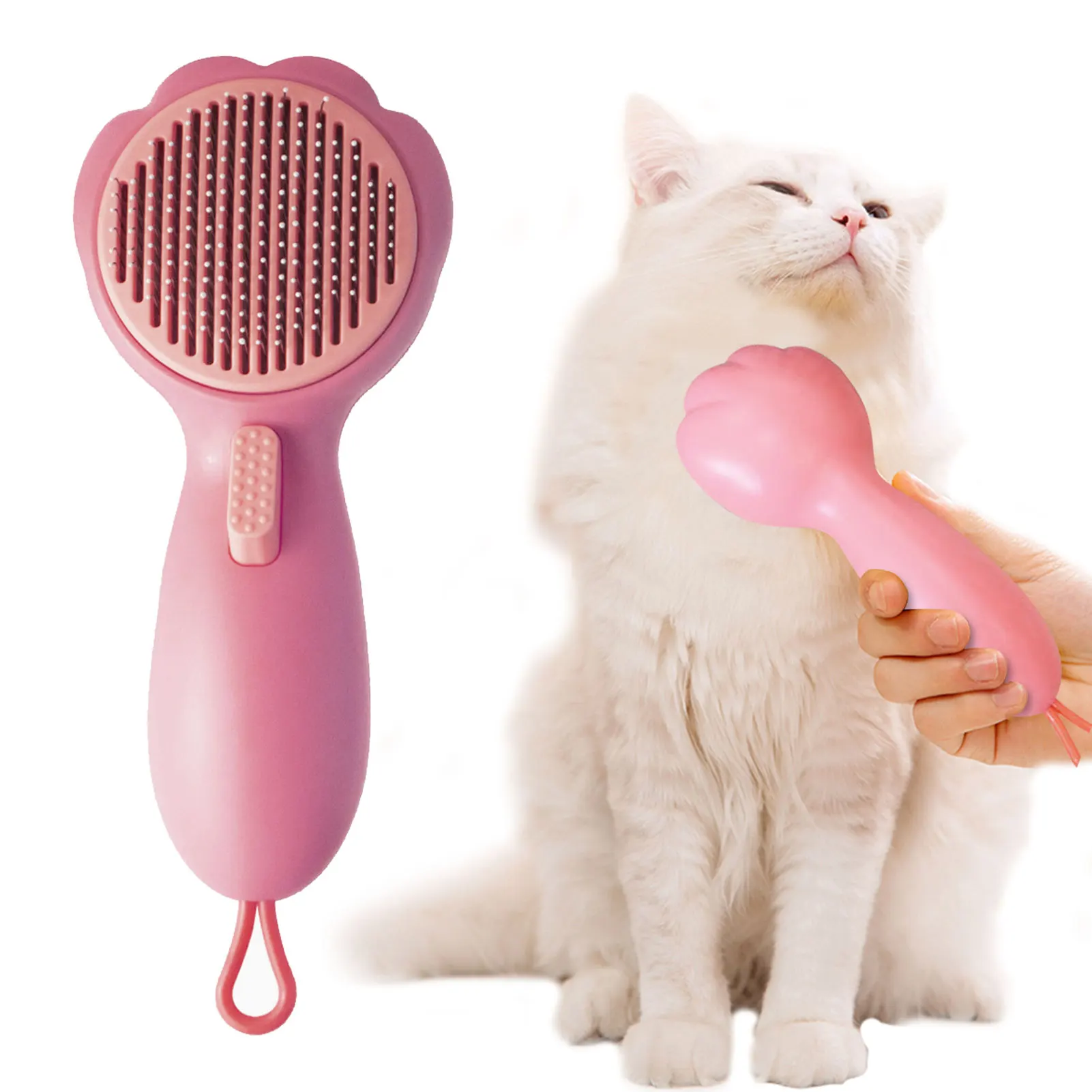 

Cat Grooming Brush Self Cleaning Dog Grooming Brush Pet Hair Remover Cat Brush For Shedding Dog Brush For Short And Long Haired