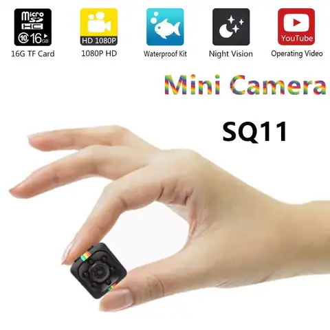 Мини-камера SQ11 HD, маленькая камера, камера 1080P, широкоугольная Водонепроницаемая мини-видеокамера DVR, спортивные микровидеокамеры SQ 11
