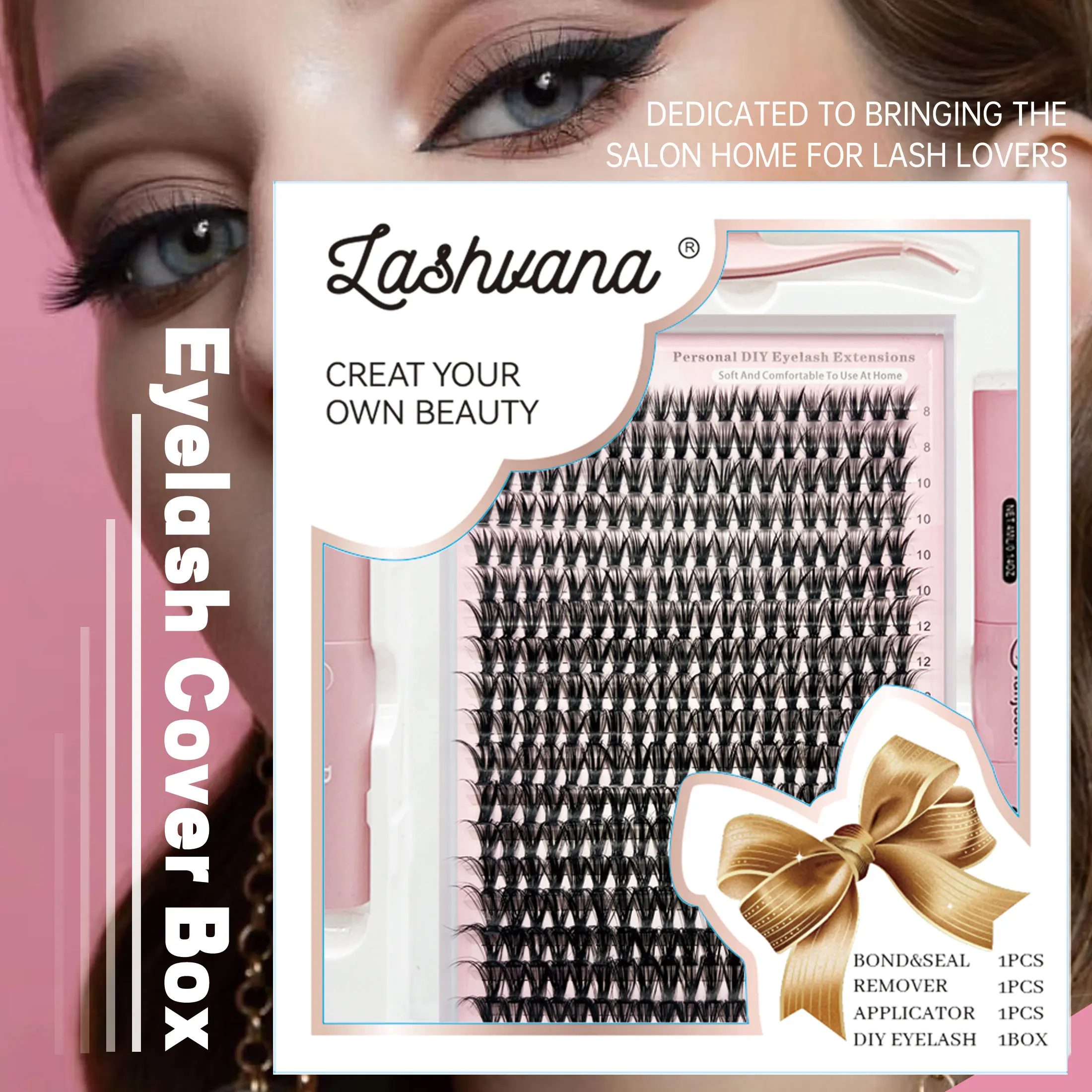 Набор для наращивания ресниц своими руками 360 шт. кластеры съемник клея пинцет